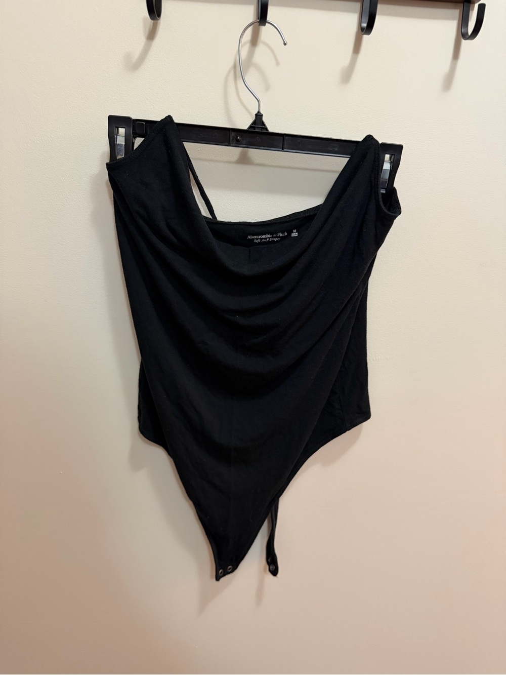 Abercrombie Black Cowl Neck Halter Bodysuit
